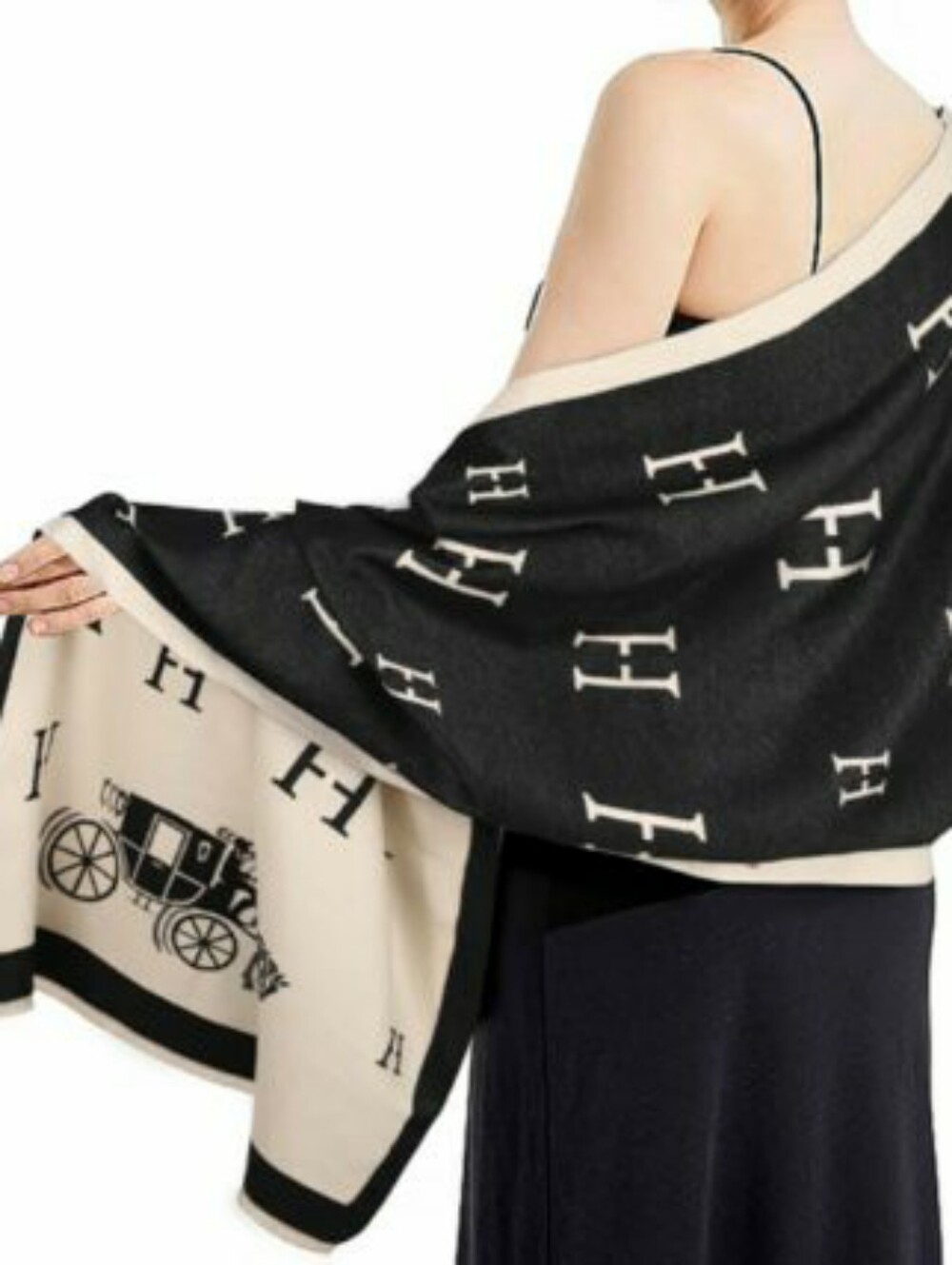 Luxury Shawl Wrap Scarf, Poncho Cape Evening Dressing Blanket